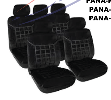 FUNDA CUBRE ASIENTO DE PANA - TERCIOPELO NEGRO x JUEGO 10 PIEZAS.