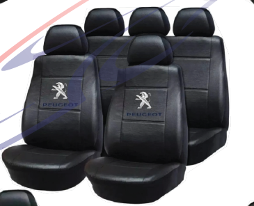 FUNDA CUBRE ASIENTO UNIVERSAL DE CUERO SINTETICO CON LOGO PEUGEOT