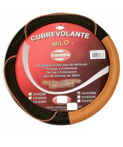 CUBRE VOLANTE C/APLIQUE DE GOMA 38CM NEGRO C/NARANJA - ACCESORIOS - IAEL