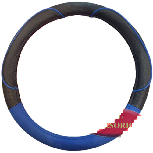 CUBRE VOLANTE C/APLIQUE DE GOMA 38CM NEGRO C/AZUL - ACCESORIOS - IAEL