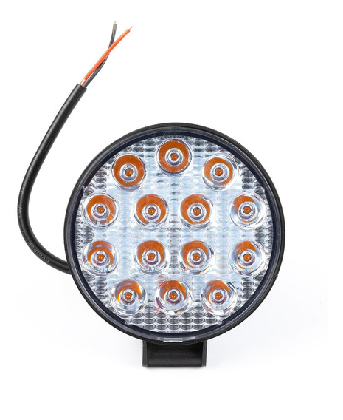 FARO DE LED CIRCULAR 27 WATTS (9 LED * 3 WATTS) COLOR AMBAR 12V / 24V - haz de luz spot -