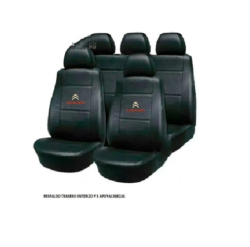 FUNDA CUBRE ASIENTO UNIVERSAL DE CUERO SINTETICO CON LOGO CITROEN