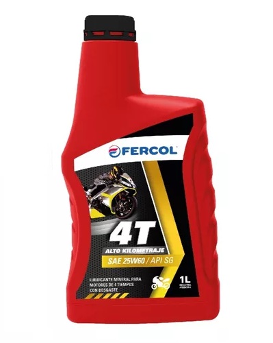 ACEITE MOTO, 4 TIEMPOS ALTO KILOMETRAJE X 1 LITRO - FERCOL