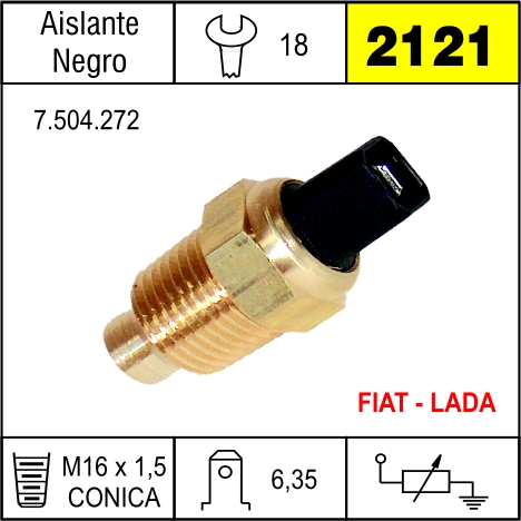 2121 BULBO DE TEMPERATURA FIAT 125,128,147, APLIC. LADA