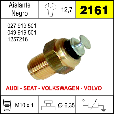 2161 BULBO DE TEMPERATURA VOLKSWAGEN GACEL DDE.87 EN AD.TERM.RED.