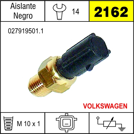 2162 BULBO DE TEMPERATURA VOLKSWAGEN GOL TERMINAL AGUJA