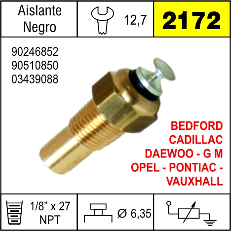 2172 BULBO DE TEMPERATURA MONZA,CHEVETTE,KADETT,OMEGA