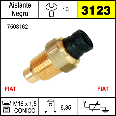 3123 BULBO DE TEMPERATURA FIAT MOTOR 1300 PARTIDA A FRIO