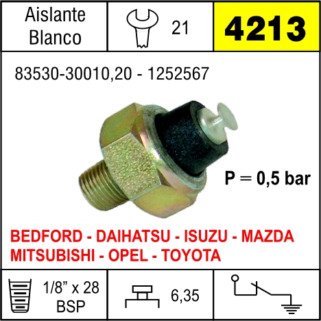 4213 BULBO DE PRESION DE ACEITE MAZDA 626/929,DAIHATSU,TOYOTA