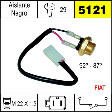 5121 BULBO ELECTRO VENTILADOR FIAT 147,REGATTA (CON CABLE)