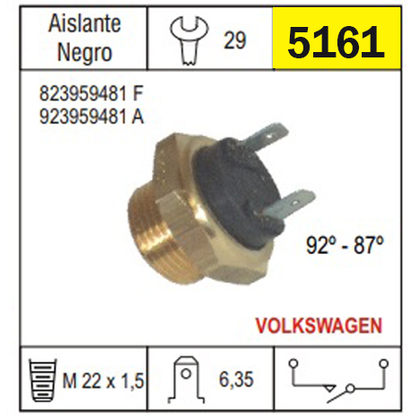 5161 BULBO ELECTRO VENTILADOR VOLKSWAGEN GACEL GL 82/85