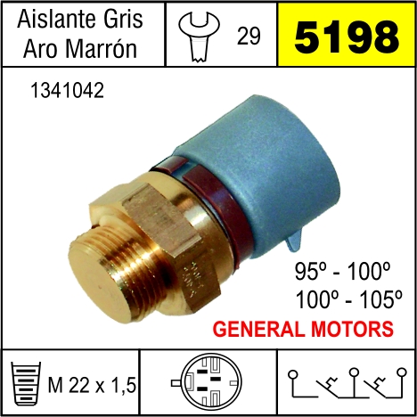 5198 BULBO ELECTRO VENTILADOR GM/OPEL VECTRA