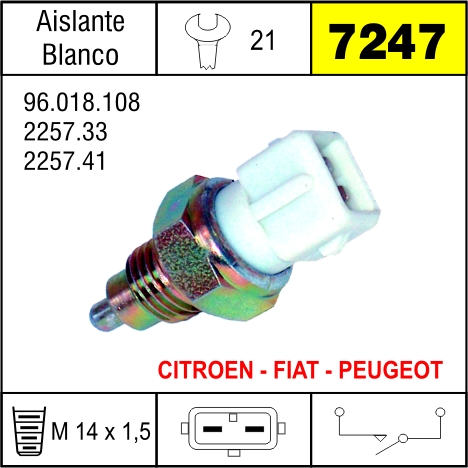 7247 BULBO MARCHA DE MARCHA ATRS PEUGEOT 405