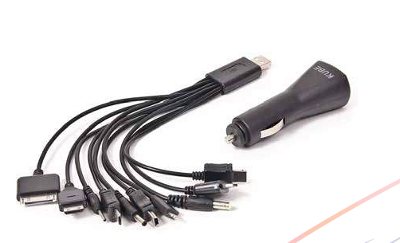 CARGADOR USB CON MULTIADAPTADOR 12V / 24V output 5V - 1000ma - ACCESORIOS CELULAR - KUBE