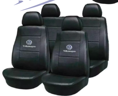 FUNDA CUBRE ASIENTO UNIVERSAL DE CUERO SINTETICO CON LOGO VOLKSWAGEN