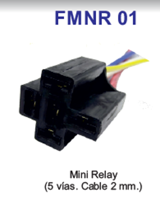 Ficha Mini Relay (5 Vias. Cable 2 mm.) FICHAS INYECTADAS