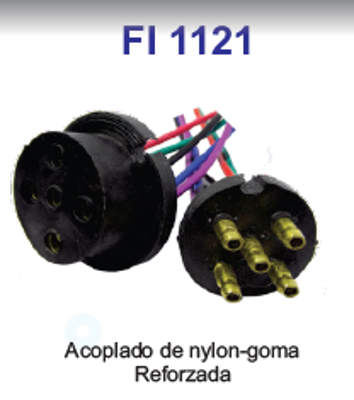 5 Vias acoplado de nylon-goma Reforzada FICHAS INYECTADAS