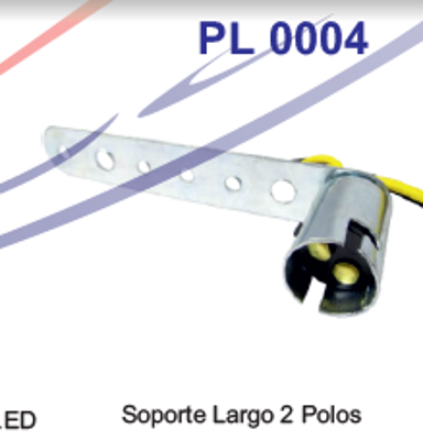 Soporte Largo 2 polos PORTALAMPARAS