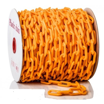 ROLLO DE CADENA PLASTICA NARANJA 25 MTS. 8 mm. DE ESPESOR.PRECIO POR ROLLO