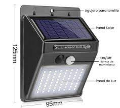 FARO SOLAR LED CON SENSOR DE MOVIMIENTO.