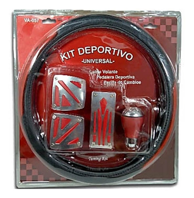 KIT DE CUBRE VOLANTE CON PEDALERA Y BOCHITA ROJO