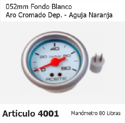 RELOJ DE PRESION DE ACEITE FONDO BLANCO 80 LIBRAS