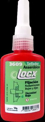 LOCX 3609 FIJACION DE RODAMIENTOS, POLEAS, ENGRANAJES, ROTORES Y CAMISAS RESISTENCIA ALTA VISCOSIDDAD BAJA X 15GR.