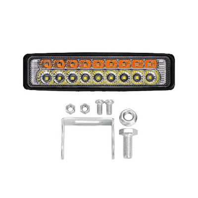 RECTANGULAR 18 WATTS (6 LED * 3 WATTS) COLOR BLANCO / AMBAR 12V / 24V - haz de luz spot - - FAROS - OREGON