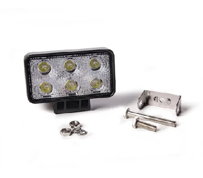 RECTANGULAR 18 WATTS (6 LED * 3 WATTS) COLOR BLANCO 12V / 24V - haz de luz spot - - FAROS - OREGON