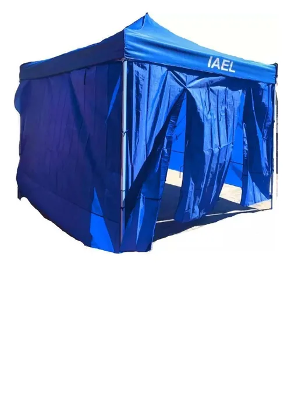 GAZEBO PLEGABLE 3X3 MTS., CON BOLSO, AZUL, 4 PAREDES - IAEL