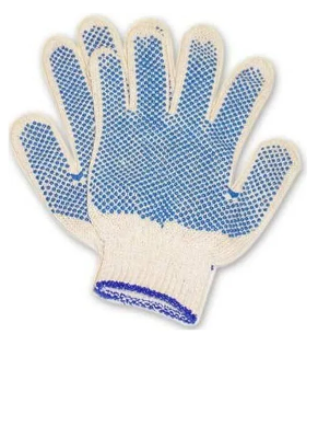 GUANTES MOTEADOS DE ALGODON Y POLIESTER x PAR