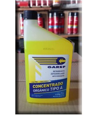 LIQUIDO REFRIGERANTE ORGANICO x 1 LITRO GAREF CONCENTRADO AMARILLO