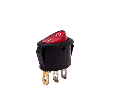 LLAVE TECLA OVALADA CON LUZ ROJA 12/24V