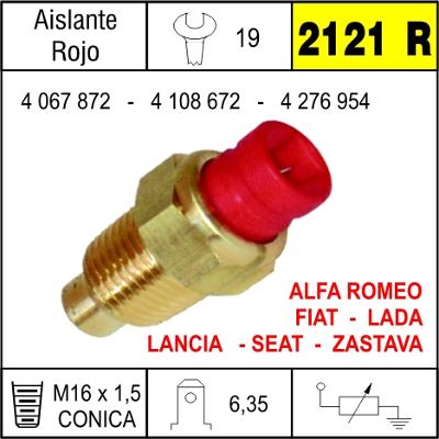 2121R BULBO DE TEMPERATURA FIAT MOTOR TIPO ROJO