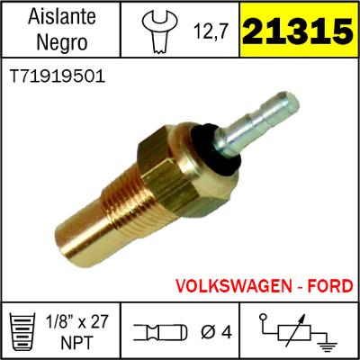 21315 BULBO DE TEMPERATURA VW CAMIONES MOTOR MWM, FORD CAMIONES F1000  NUEVO