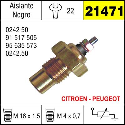 21471 BULBO DE TEMPERATURA PEUGEOT 205, 405. CITRON BX, ZX