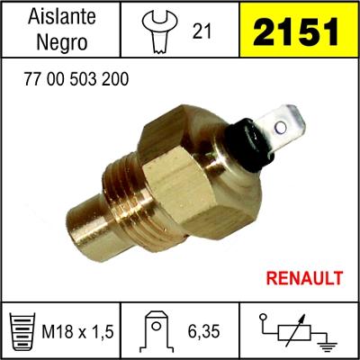 2151 BULBO DE TEMPERATURA RENAULT 12 TS H/1984