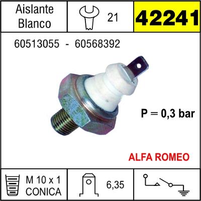 42241 BULBO DE PRESION DE ACEITE ALFA ROMEO 155 1.7i,164 2.oi