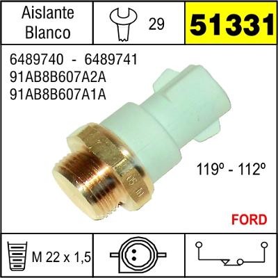 51331 BULBO ELECTRO VENTILADOR FORD ESCORT 1.4i,1.6i,ORION 1.4