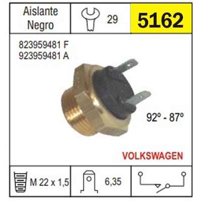 5162 BULBO ELECTRO VENTILADOR VOLKSWAGEN GACEL 1.8, CARAT