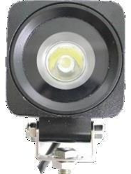 FARO DE LED UNIVERSAL CUADRADO 10 WATTS (1 LED * 10 WATTS) COLOR BLANCO 12V / 24V - haz de luz spot -