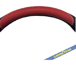 CUBRE VOLANTE, GOODYEAR, NEGRO CON ROJO, AUTO 38CM. - GOODYEAR