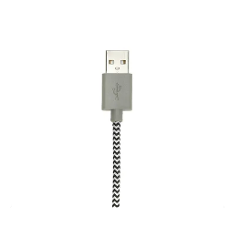 CABLE USB-MICRO USB CARGADOR TELA BLANCO/NEGRO (x U.)