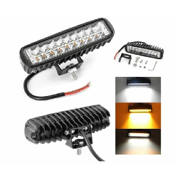 RECTANGULAR 18 WATTS (6 LED * 3 WATTS) COLOR BLANCO / AMBAR 12V / 24V - haz de luz spot - - FAROS - OREGON