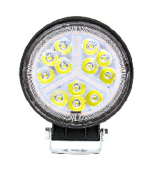 FARO DE LED REDONDO - 12 LED 36W MAS PLACA SMD  UNO  BLANCO 10.8x2x11CM AUREOLA BLANCA MERCEDEZ BENZ AMBAR"