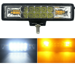 FARO DE LED RECTANGULAR - MICRO CHIP 18 LED  CADA UNO BLANCO Y AMBAR 15.5x4.3x4.1CM DUAL FLASH