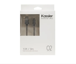 CABLE USB-MICRO USB CARGADOR TELA BLANCO/NEGRO (x U.)