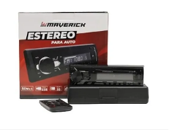 STEREO MAVERICK  BLUETOOTH 1DIN , AUX, MP3, AM / FM, frente desmontable, estuche Control Remoto, tarjeta SD,