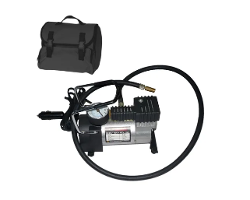 COMPRESOR DE AIRE METALICO PARA 4X4, 12V. C/MANOMETRO C/BOLSO 150PSI