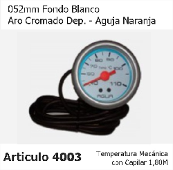 RELOJ DE TEMPERATURA MECNICA CON CAPILAR 1.80 FONDO BLANCO